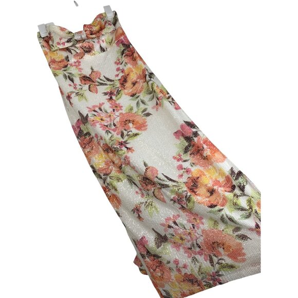 CeCe Floral Bow Sequin Strapless Dress Size 2 NWT RCC10706 $249 Special Occasion - Picture 1 of 9